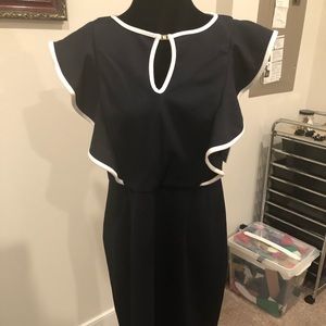 Blue and white dress